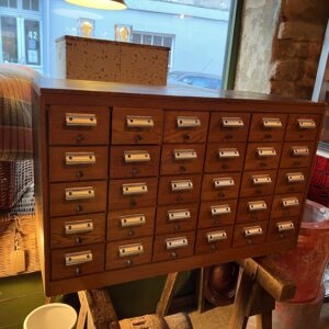 Vintage 30 Drawer Library Index Card Cabinet