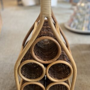 Mid Century Boho Wicker Wine Rack