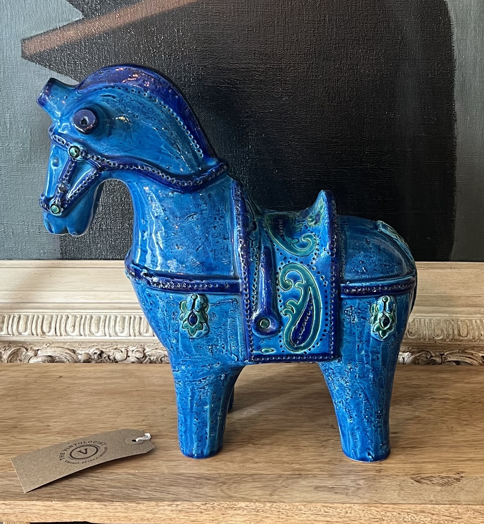 Bitossi Rimini Blu (Blue) Horse – Aldo Londi, Italy
